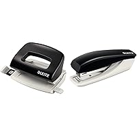Leitz kleiner Locher, 10 Blatt, Schwarz, Anschlagschiene mit Formatvorgaben, Ergonomischer Griffbereich, Metall, New…