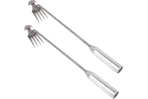 Sunsiou 2 Stück Unkrautstecher, Unkrautjäten Gartengeräte Entwurzelung Jäten Werkzeug, Premium Manganstahl geschmiedet Unkrautzieher, Hand Unkraut jäten Werkzeug für Gartenarbeit mit Griff 40cm