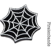 Spinnennetz Patch Applikation zum Aufbügeln Aufnäher Accessoire gestickt