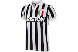 COPA Juventus FC 1984-85 Retro Football Shirt T-Shirt con Colletto da Calcio retrò Uomo