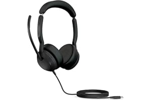Jabra Evolve2 50 - Kabelgebundenes Stereo-Headset Air Comfort - Mikrofone mit aktiver Geräuschunterdrückung (ANC) - kompatibel mit Allen UC-Plattformen wie Zoom und Google Meet - Schwarz