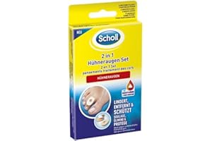 ‎DR. SCHOLL'S Scholl Hühneraugen Set An Füßen - Zur Linderung, Schmerzlinderung Und Entfernung Schmerzvoller Hühneraugen Mit Salicylsäure, 6 Wirkstoffpflaster, 6 Druckschutz Schaum-Pflaster, 9 Druckschutz Pflaster