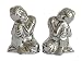 Produktbild 2er Set Buddha in edlem silber Design Dekofigur Esoterik Keramikfigur Dekoration