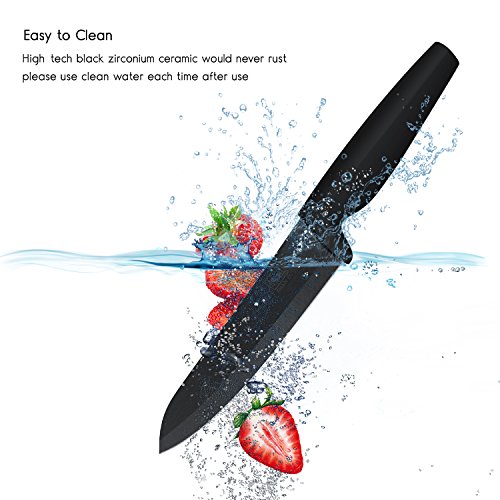 Keramikmesser Set 3-Teilig Schwarzes Scharfe Professionelle Küchenmesser - 5