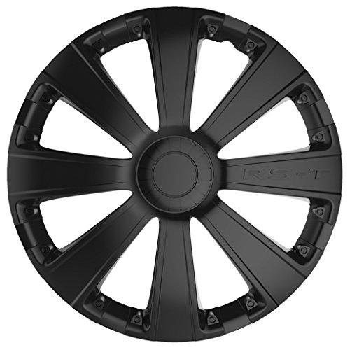 Car Plus 8050RSB RST Black - Juego de 4 tapacubos de alta calidad color negro, 16 Pulgadas