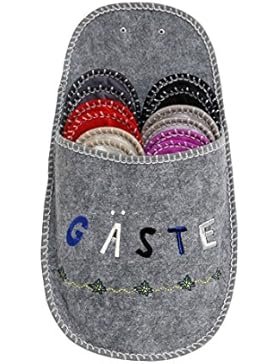 GWELL 6er Set Gästehausschuhe Pantoffeln Aus Filz Antirutsch Unisex Größe 36-44