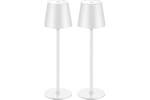 Zoeger - 2 lampade a LED dimmerabili da tavolo senza fili, ricaricabili, luce calda da 3000 K, lampada da tavolo per interni ed esterni, con USB-C, alluminio, IP54, impermeabile, colore nero