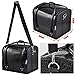 Professional Faux Leather Technician Cosmetics Case Makeup Bags, Easy Carry,Black