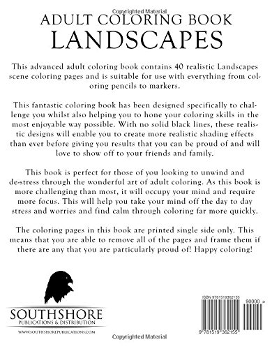 Adult Coloring Book Landscapes: A Stress Management Adult Coloring Book of Landscapes from Around the World: Volume 8 (Advanced Realistic Coloring Books)