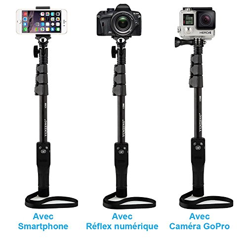 Yunteng YT-1288 â€“ Selfie-stick con telecomando bluetooth per smartphone â€“ nero