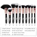 Ovonni 24pcs Professional Superior Cosmetic Makeup Brush Makeup Tools Kit Brush Set Black Brush Roll