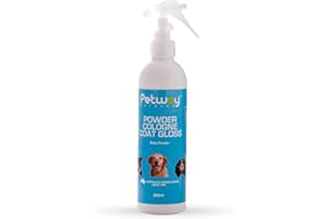 Petway Petcare Dog Cologne Powder Spray for Dogs and Puppies, Long Lasting, Coat Gloss Deodorising and Grooming Powder, Natural Cologne for Grooming Our Pets, 250 ml