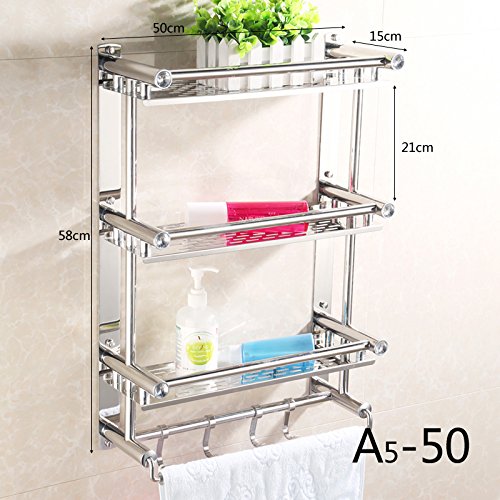 Preisvergleich Produktbild Hlluya Handtuchhalter 304 doppel Handtuchhalter Edelstahl Handtuchhalter Badezimmer aus der Stanze WC 2 eingebaute Regal Wandhalterung für frei, EIN 550 Punch