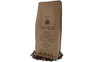 Coffeenes Kawa Ziarnista Arabica "Uganda" 1kg – Świeżo Suszona na Słońcu | 100% Arabica Specialty z Ugandy o Nutach, Karmelu i Toffi | Kawa Premium o Miękkiej Teksturze i Umiarkowanej Kwasowości