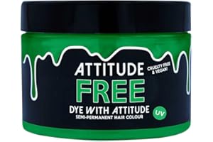 ATTITUDE HOLLAND Attitude Hair Dye | Teinture Capillaire Semi-Permanente Végétalienne et Sans Cruauté Avec Revitalisant | Couleur de Cheveux Vibrante Pour Tous les Types de Cheveux | Free UV Vert | 135ml