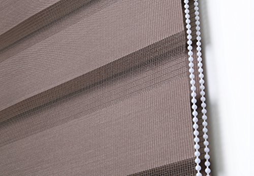 SHINY HOME® 60/80/90/100 x 150 cm Elegant Duo-Rollo Klemmfix ohne Bohren Doppelrollo verspannt inkl Klemmträger – in 4 Größen | Kaffeebraun | 100 x 150 cm - 6