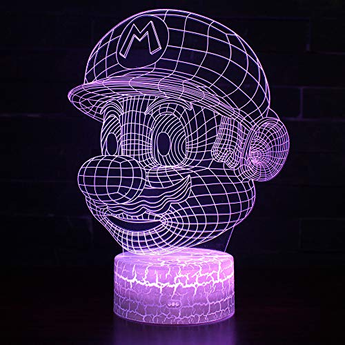 3D Lámpara de Escritorio Win-Y LED 7 del tacto del color de la lámpara del dormitorio del hogar decoración de la oficina para los niños y regalo de Navidad de cumpleaños (G2)
