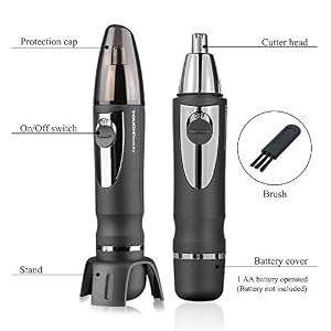 TOUCHBeauty Nose Trimmer, Ear Hair Trimmer Battery Operated Stainless Steel Dual-Edge Blades Facial Hair Groomer with… - Image 9