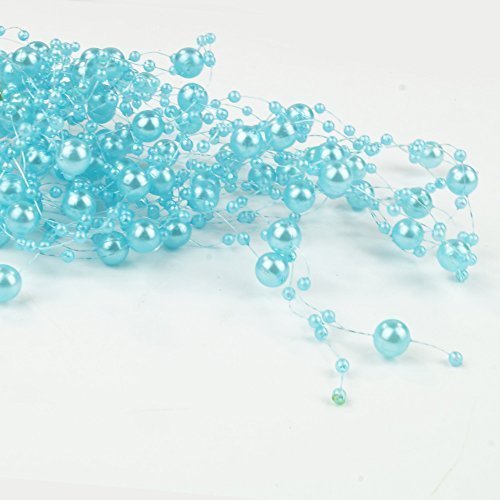 6,5 m Perlengirlanden Türkis - Perlengirlande Dekoschnur Perlenkette