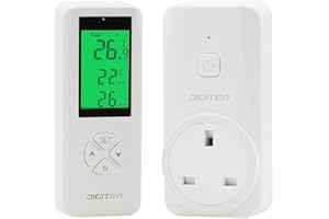 DIGITEN WTC100 Wireless Temperature Controller Plug in Outlet Greenhouse Heater Remote Control Reptile Thermostat Heating Cooling Mode for Homebrewing Wine Cellar