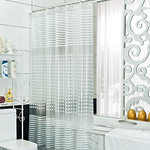 QEWA® Shower Curtain Solid Color Matte Waterproof Mildew Resistant Shading Thickening 100%Peva Bathroom Partition Curtains The Smallest ?47*79-Inch? , 200*200Cm