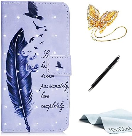 TOUCASA® Huawei P8 Lite 2017 case,Huawei P8 Lite 2017 case,Leather Wallet Magnetic Case Card Slots Cash Holder Kickstand pu Flip Book Case with [3D Bling Glitter Smooth Surface][Cute Animal Unicorn Butterfly Owl] Design for Huawei P8 Lite 2017 + Free Touch Stylus Pen &amp; Dust Plug-Feather Pen