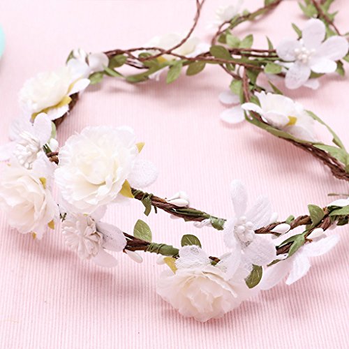 CRR Flower Wreath Bridal Hair Bands Simulation Garland Wedding Accessories Tourism Festival Photo Shoot (Color : B)