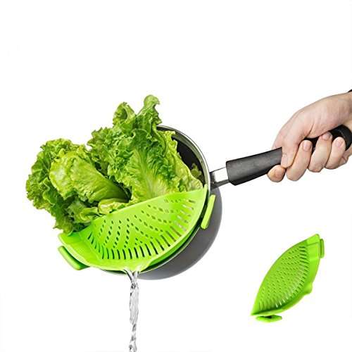 iNeibo Sieb aus silikon, Nudelsieb zum Anklippen, BPA Frei seiher, Hitzebeständiges küchensieb, Ungiftiges Material, Universelle Größe (2) - 3