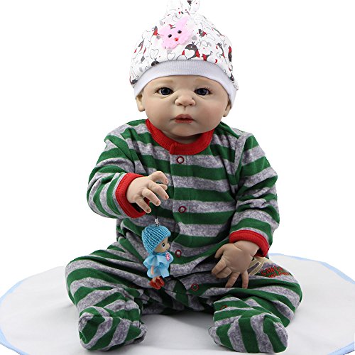 23 Inch Reborn Baby Doll Full Body Vinyl Realistic New Born Girl Baby Toyt With Free Pacifier Magnet