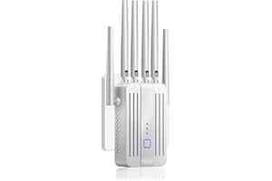 IDAKODU Ripetitore WiFi, Amplificatore di Segnale WiFi, 6 Antenne, Wifi Extender, Ripetitore/AP Modalità, Copertura Completa a 360°, Copertura Fino a 300 m², per Casa e Ufficio, Installazione Facile