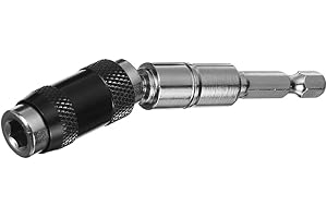 TOOLCOOL Pivoting Bit Holder Magnetic Pivot Drill Bit Holder Quick Release Flexible Screwdriver Bit Holder for Tight Spaces or Corners