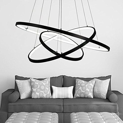 GQLB Post-modern ring chandelier 78W simple restaurant chandelier 4000K living room Nordic iron art round bedroom creative lighting 20 +40 +60CM