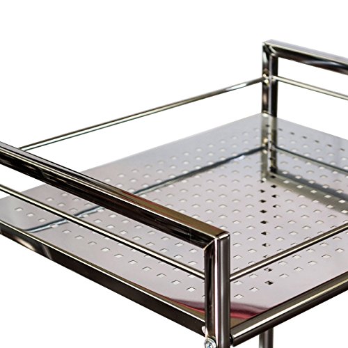 modernes Badregal Küchenregal Badezimmer Standregal mit 4 Ablagen – Regal und Fächer aus Metall – CHROM - 2