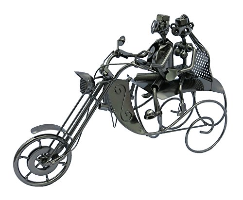 Metall Flaschenhalter „Paar auf Motorrad“ 35 x 24cm - 2