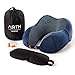 Produktbild Reise-Nackenkissen Nackenhörnchen aus Memory-Schaum-Stoff | Super bequem und optimal stützend dank Memory-Foam | Luxus-Reisekissen mit GRATIS Schlafmaske und Ohrenstöpsel | Original von AIRTH (blau)