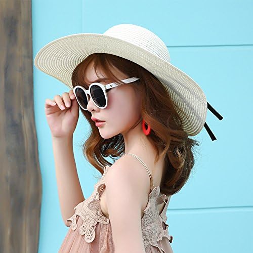 zhpjjlyhtq Spring and summer hats spring and summer lady big ribbon ribbon big hat outdoor sun shade,Light meter, adjustable