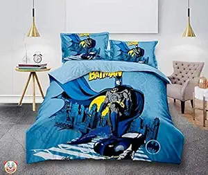 SKY HOME FURNISHING Cotton Hunny Bunny Design_Kids Version Double Bedsheet with 2 Pillow Covers_Colour-Multi-Size-90X100 Inch_Fabric-Cotton_Boys Version Spiderman 01