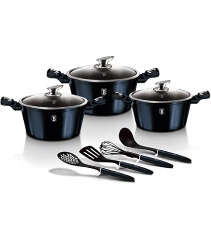 Berlinger Haus Metallic Line Aquamarine Edition 3 Piece Cookware Set BH/6140 Aquamarine Stainless Steel 18/8