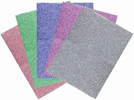 10 Glitter A5 Foam Sheets Art Craft Red Green Silver Blue Card Making Glittered