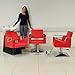 3 Piece Red Hair Salon Furniture Set
