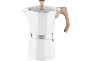 wedrink Moka Pot Coffee Makers 9 Cups,Aluminum Coffee Percolator pot Moca Pot 450ml,Espresso Maker White