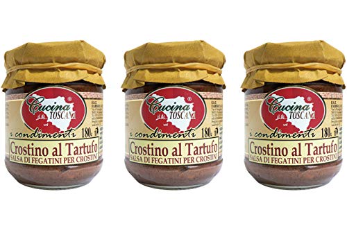 Crostino Toscano al Tartufo Patè di Fegati al Tartufo 3x180g Artigianale Cucina Toscana