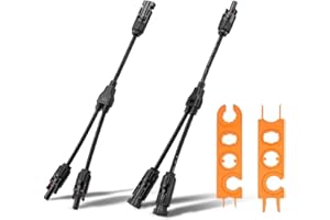Cerkkapo 4mm² Solarkabel Y Verteiler für MC4, Y Kabel Solar, Y-Stecker Paar,Y Stecker für MC4, Y Stecker Solar Y Kabel,Solarkable Y Verteiler,1 Paar MMF/FFM Connector PV Y Stecker mit Solar Werkzeug