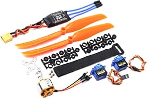 Lrtzizy Moteur sans balais 1400 KV 30 A ESC XT60 Plug SG90 9G Mini servo 8060 hélice pour hélicoptère à aile fixe RC