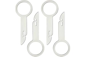4 Pièces Clé Extraction Autoradio, Outil de Déverrouillage D'autoradio, Acier Inoxydable Clef Extraction Autoradio, Outils Demontage Garniture Auto(Size:7 x 2.5cm)