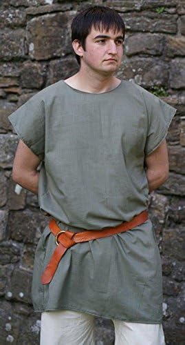 ROMAN-Dark Age-Saxon-Re enactment-Battle ready-VIKING-LARP- SAGE GREEN TUNIC Cotton Basic Tunic MALE SIZE MED ADULT