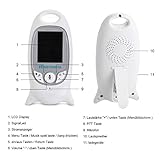 Babyphone mit Kamera Baby Überwachung Digital dual Audio Funktion wireless Baby Monitor (Temperatursensor, Schlaflieder, Nachtsicht, Gegensprechfunktion), 2.0 Zoll LCD - 2