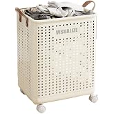 Glazeus Tekerlekli Katlanabilir &Ccedil;ok Ama&ccedil;lı Sepet, 40 Litre, Havalandırmalı Tasarım (Krem)