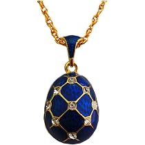 Pendentif Oeuf Faberge style - Pendentif rouge forme oeuf strass avec