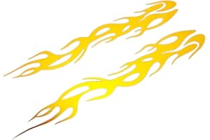 iSpchen 2 Pezzi Adesivo Fiamma Riflettente Auto,Adesivi In Vinile Fiamma Decalcomanie Paraurti Fai Da Te Fiamma Adesivi Decorativi Riflettenti Per Parete Laptop Parabrezza Camion Moto